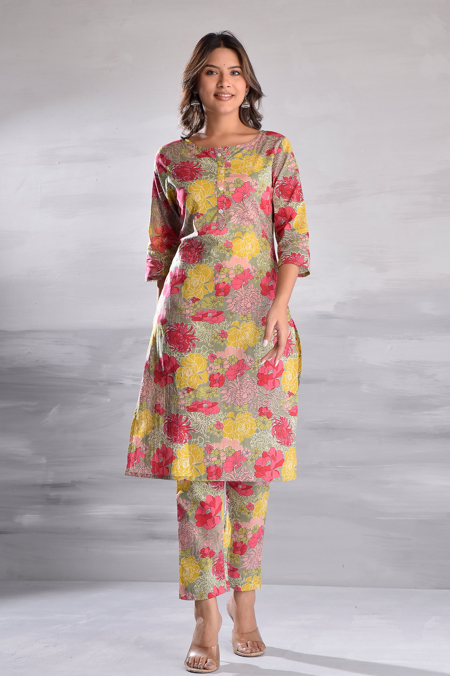 Multi Floral Trendy Cotton Co-ord Set