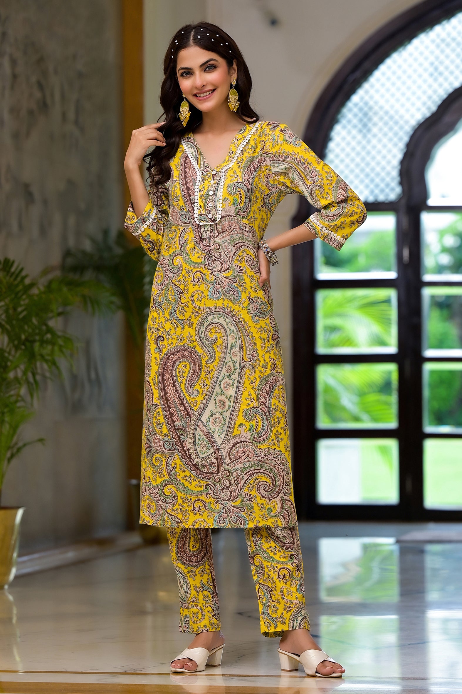 Multi Printed Schifili Kurta Pant Set