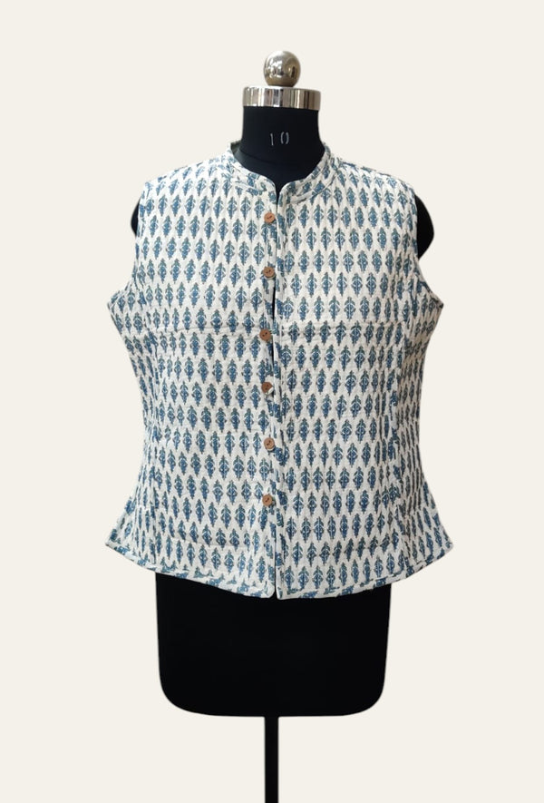 Cotton Quilted Printed Double Side Jacket For Women