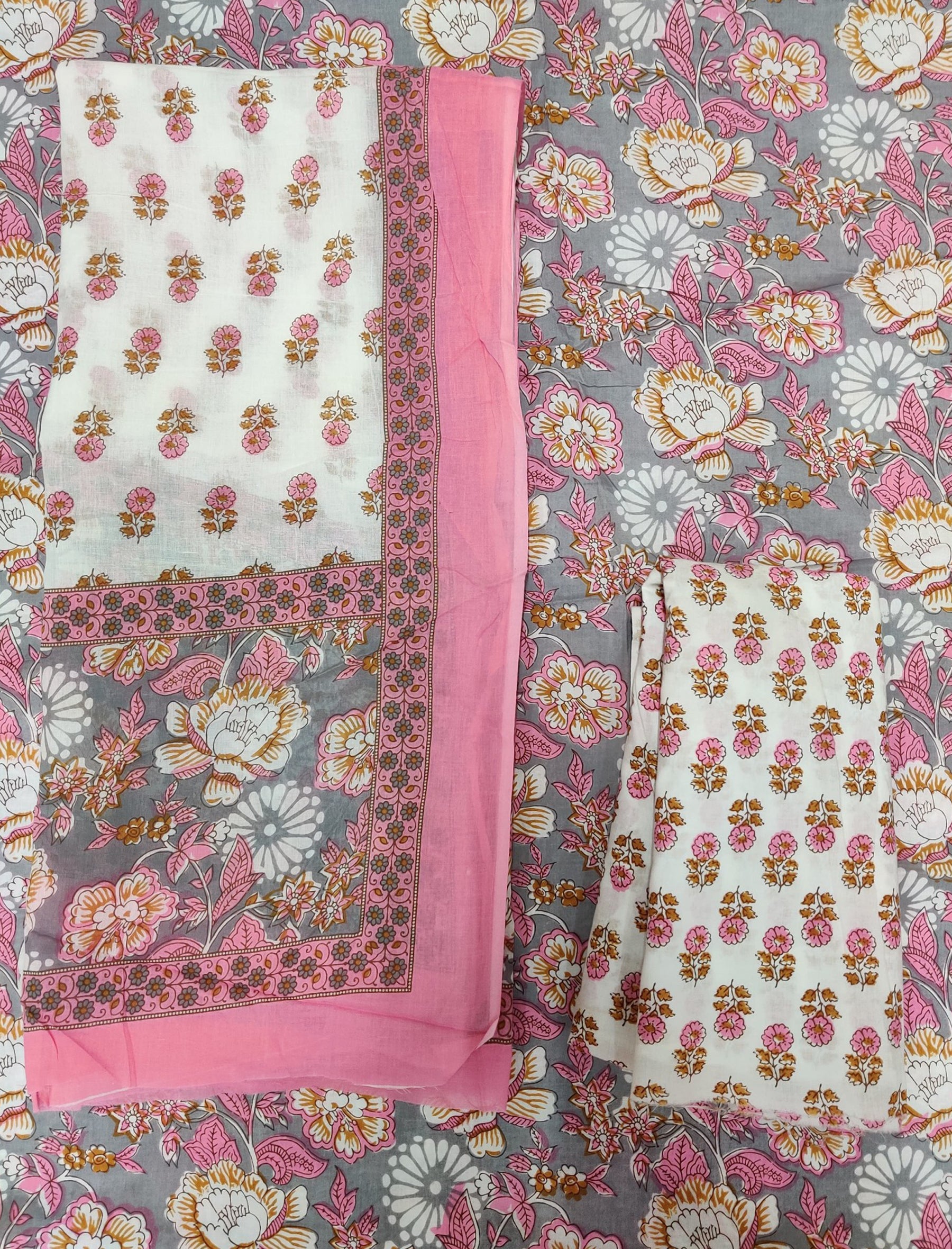 Cotton Printed Unstitched Suit Set